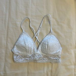white laced bralette